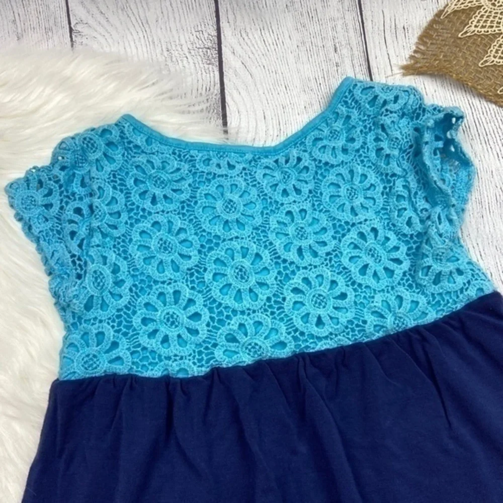 Design 365 Girls Dress Size 5 Crochet Lace Overlay Sequin Heart Details Dress